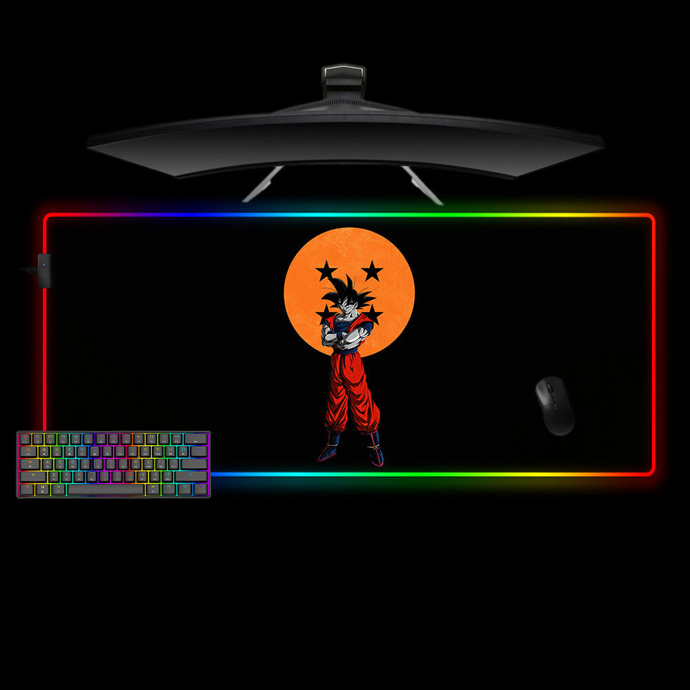 Allleftout Son Goku 4 Star Dragon Ball Design M-Xxl Size Rgb Gaming Mouse Pad, Computer Desk Mat