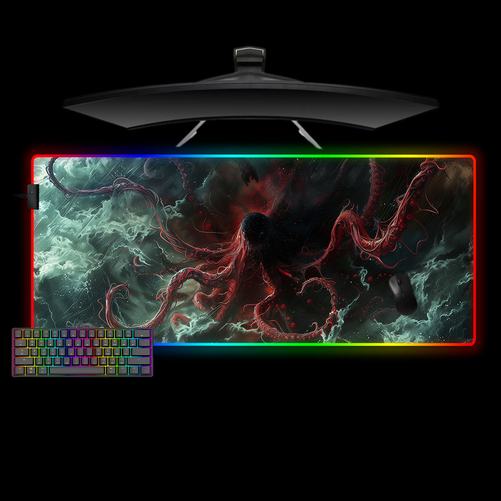 Allleftout Octopus Monster Design M-Xxl Size Rgb Gaming Mouse Pad, Computer Desk Mat