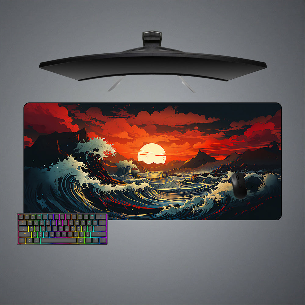 Allleftout Great Wave Sunset Design M-Xxl Size Gaming Mouse Pad, Computer Desk Mat