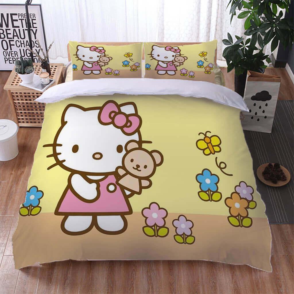 Hello Kitty 2022 Bedding Set Cosplay Quilt Duvet Cover Bed Sheet Sets