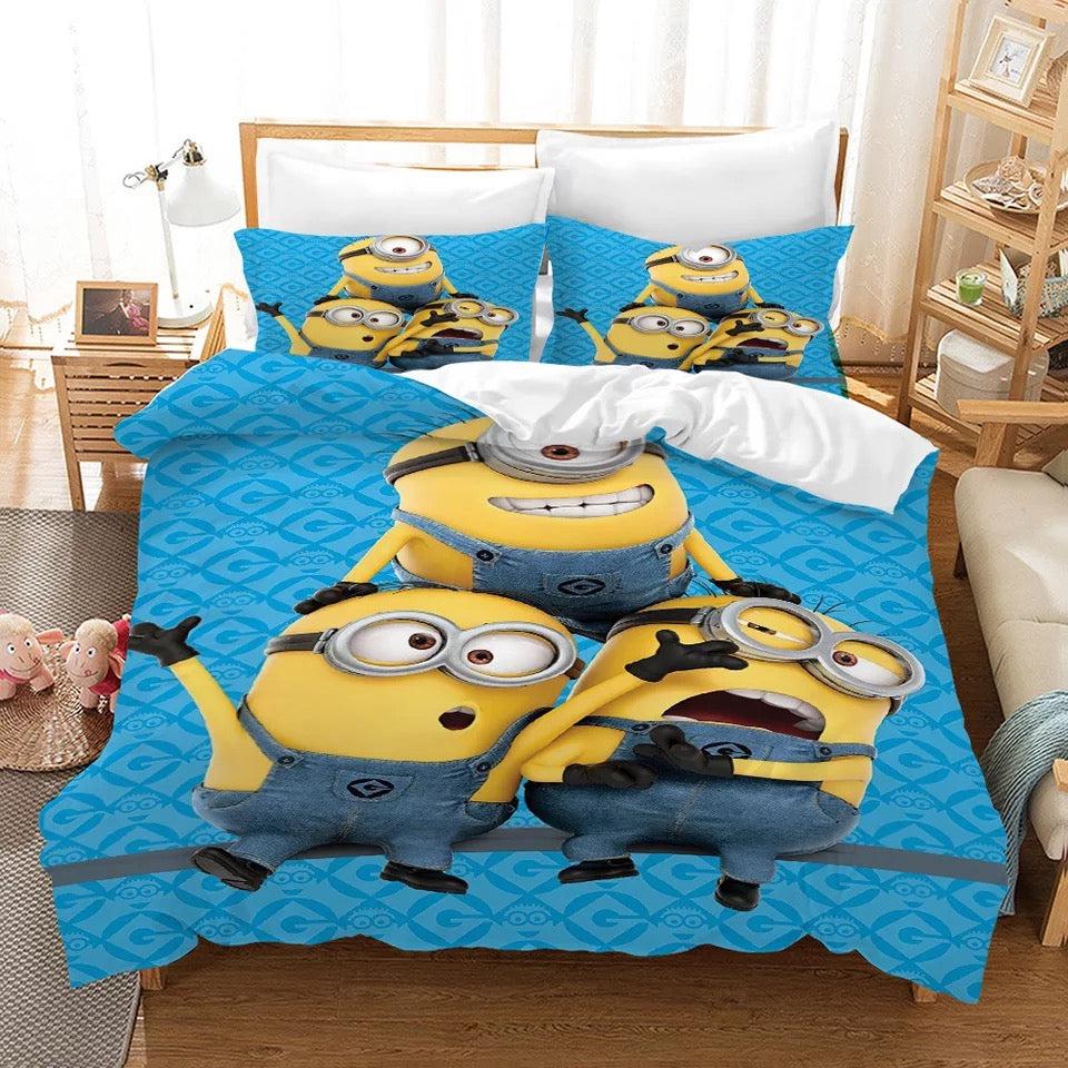 Despicable Me Minions Christmas #2 Duvet Cover Quilt Cover Pillowcase Bedding Set Home Decor