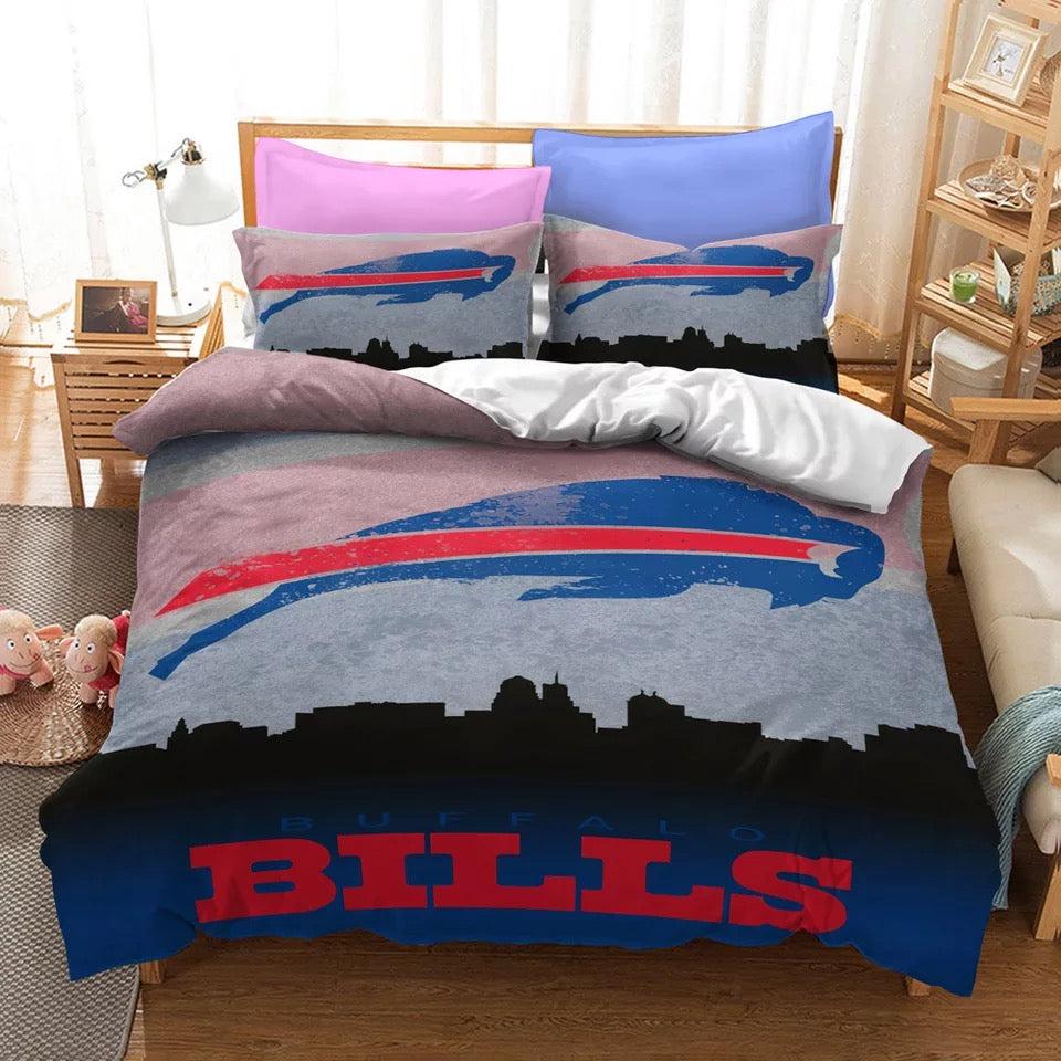 Bills Team NFL Duvet Cover Quilt Cover Pillowcase Bedding Set Home Bedroom Decor
