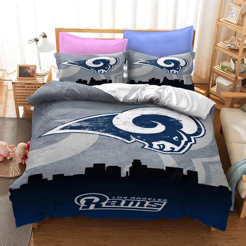 Los Angeles Rams Team NFL Duvet Cover Quilt Cover Pillowcase Bedding Set Home Bedroom Decor