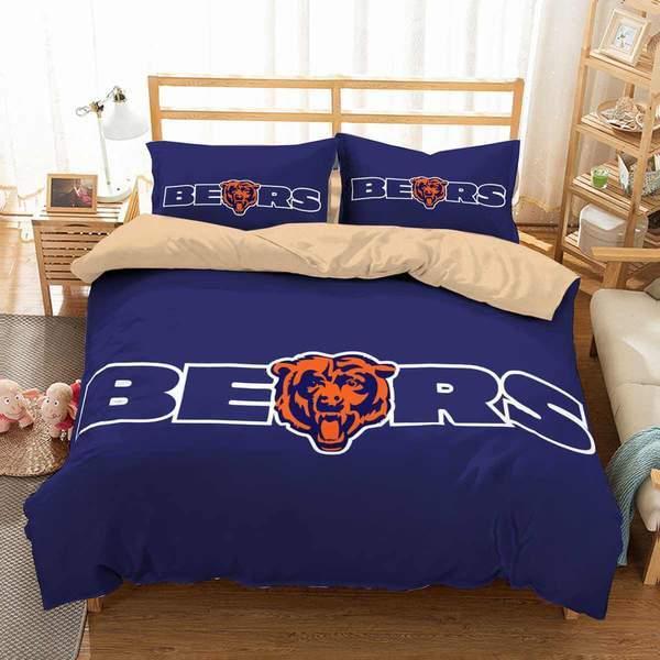 Chicago BearsTeam NFL Duvet Cover Quilt Cover Pillowcase Bedding Set Home Decor
