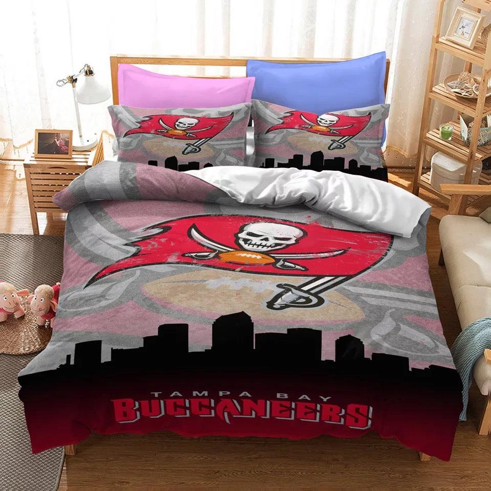 Tampa Bay Bccaneers Team NFL Duvet Cover Quilt Cover Pillowcase Bedding Set Home Bedroom Decor