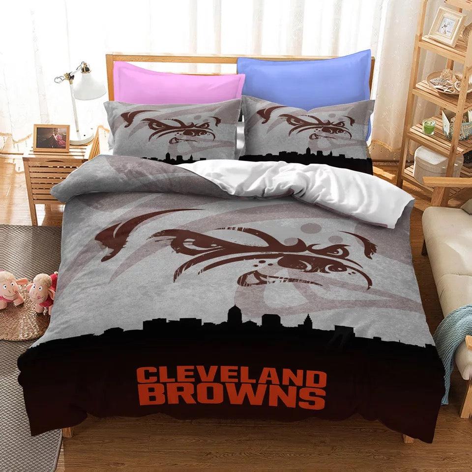 Cleveland Browns Team NFL Duvet Cover Quilt Cover Pillowcase Bedding Set Home Bedroom Decor