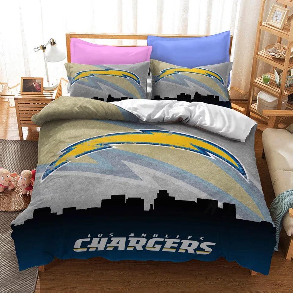 Los Angeles Chargers Team NFL Duvet Cover Quilt Cover Pillowcase Bedding Set Home Bedroom Decor