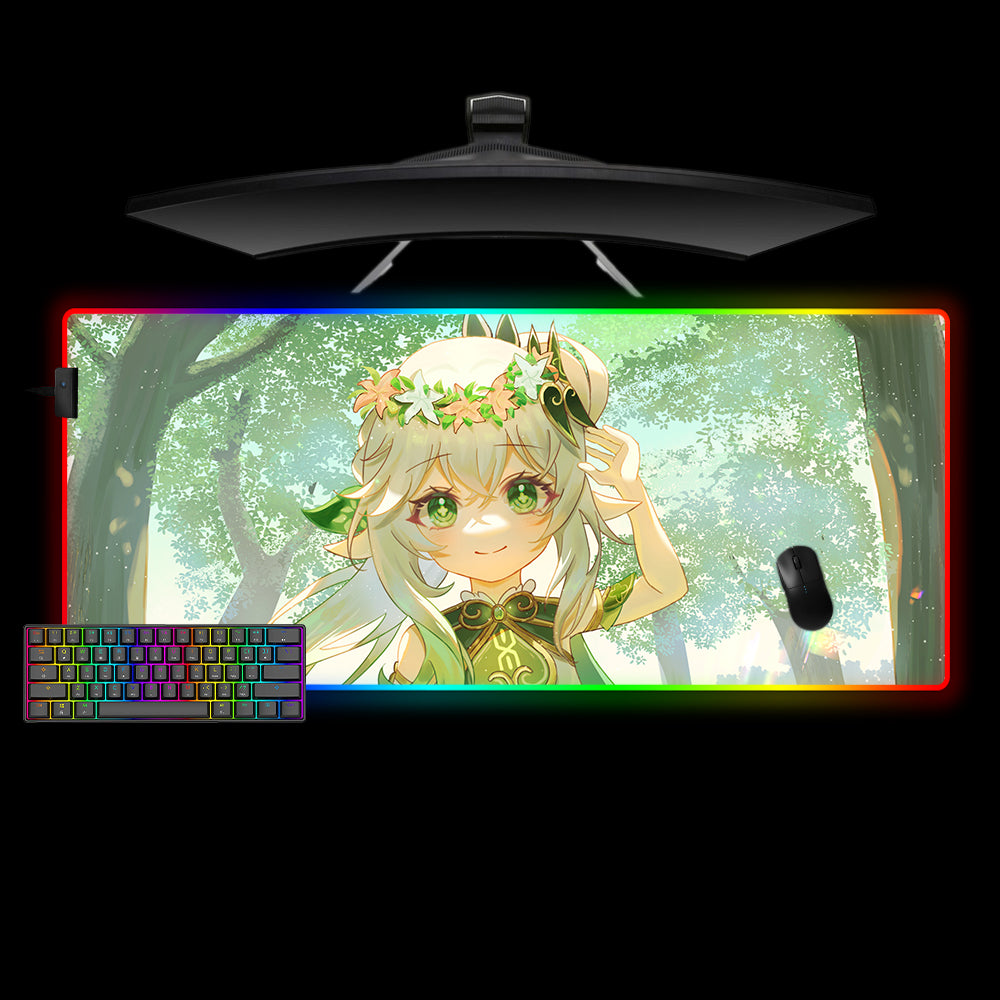 Allleftout Genshin Impact Nahida Design M-Xxl Size Rgb Gaming Mouse Pad, Computer Desk Mat