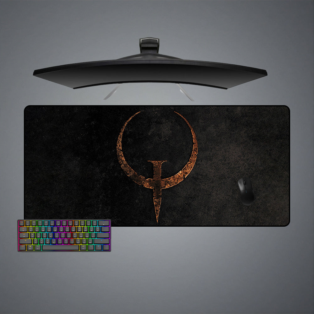 Allleftout Quake Rusty Logo Design M-Xxl Size Gaming Mouse Pad, Computer Desk Mat
