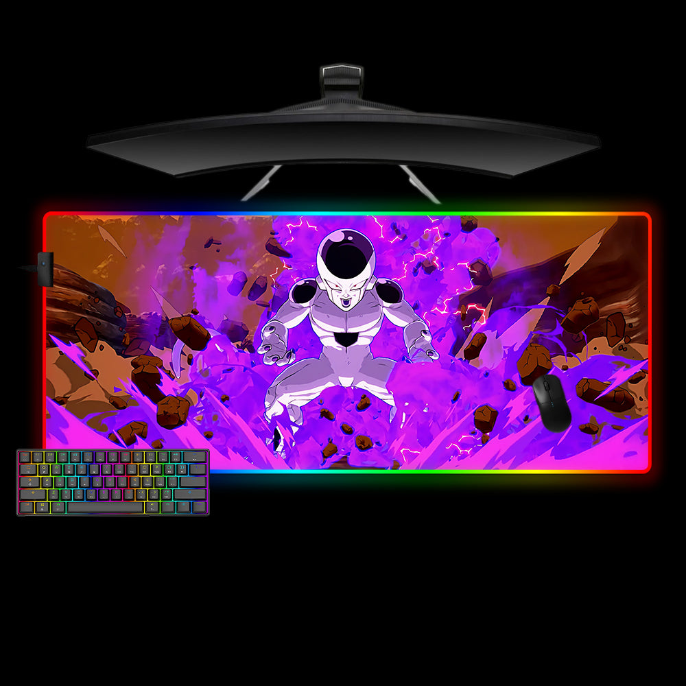 Allleftout Dragon Ball Frieza Powerup Design M-Xxl Size Rgb Gaming Mouse Pad, Computer Desk Mat