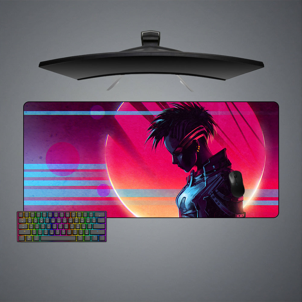 Allleftout Cyberpunk Synthwave Design M-Xxl Size Gaming Mouse Pad, Computer Desk Mat