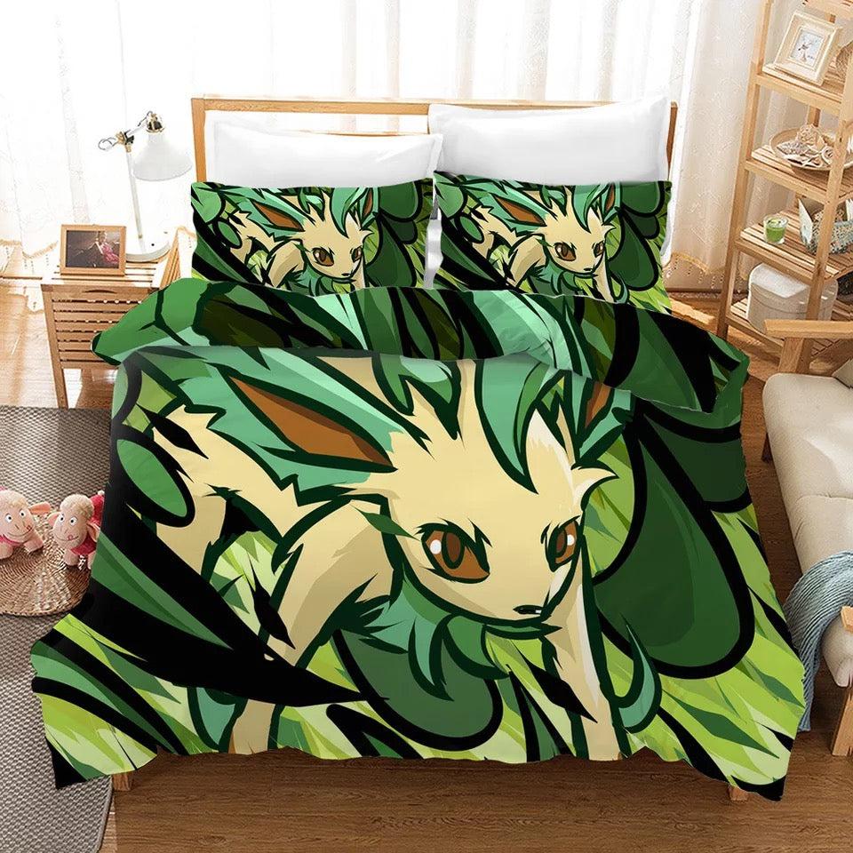 Pokemon Pikachu Leafeon #19 Duvet Cover Quilt Cover Pillowcase Bedding Set Home Bedroom Decor