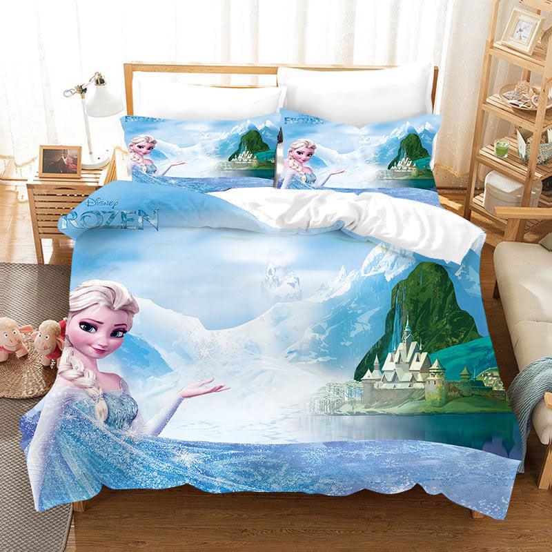 Frozen Anna Elsa Princess #18 Duvet Cover Quilt Cover Pillowcase Bedding Set Home Bedroom Decor