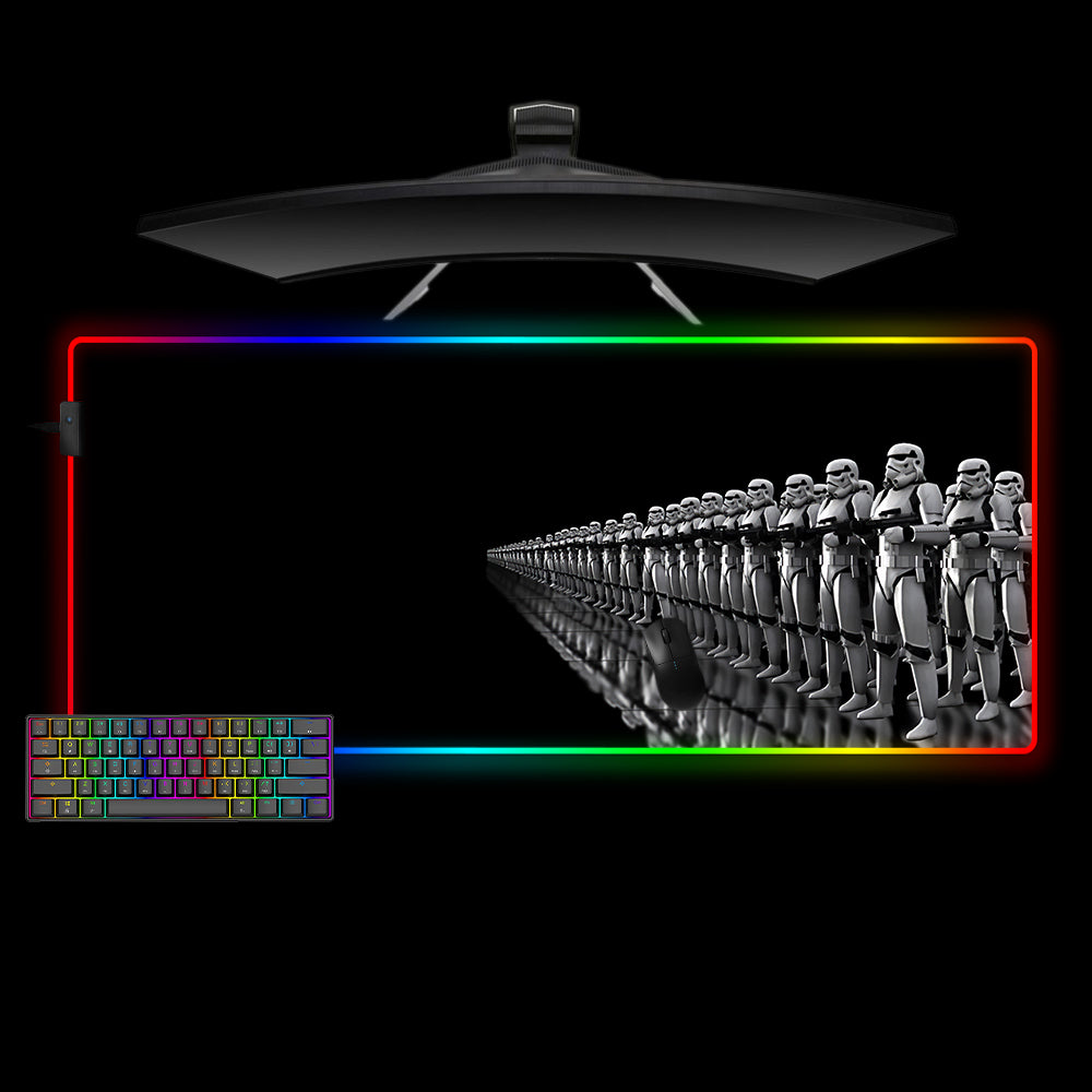 Allleftout Star Wars Stormtrooper Army Design M-Xxl Size Rgb Gaming Mouse Pad, Computer Desk Mat