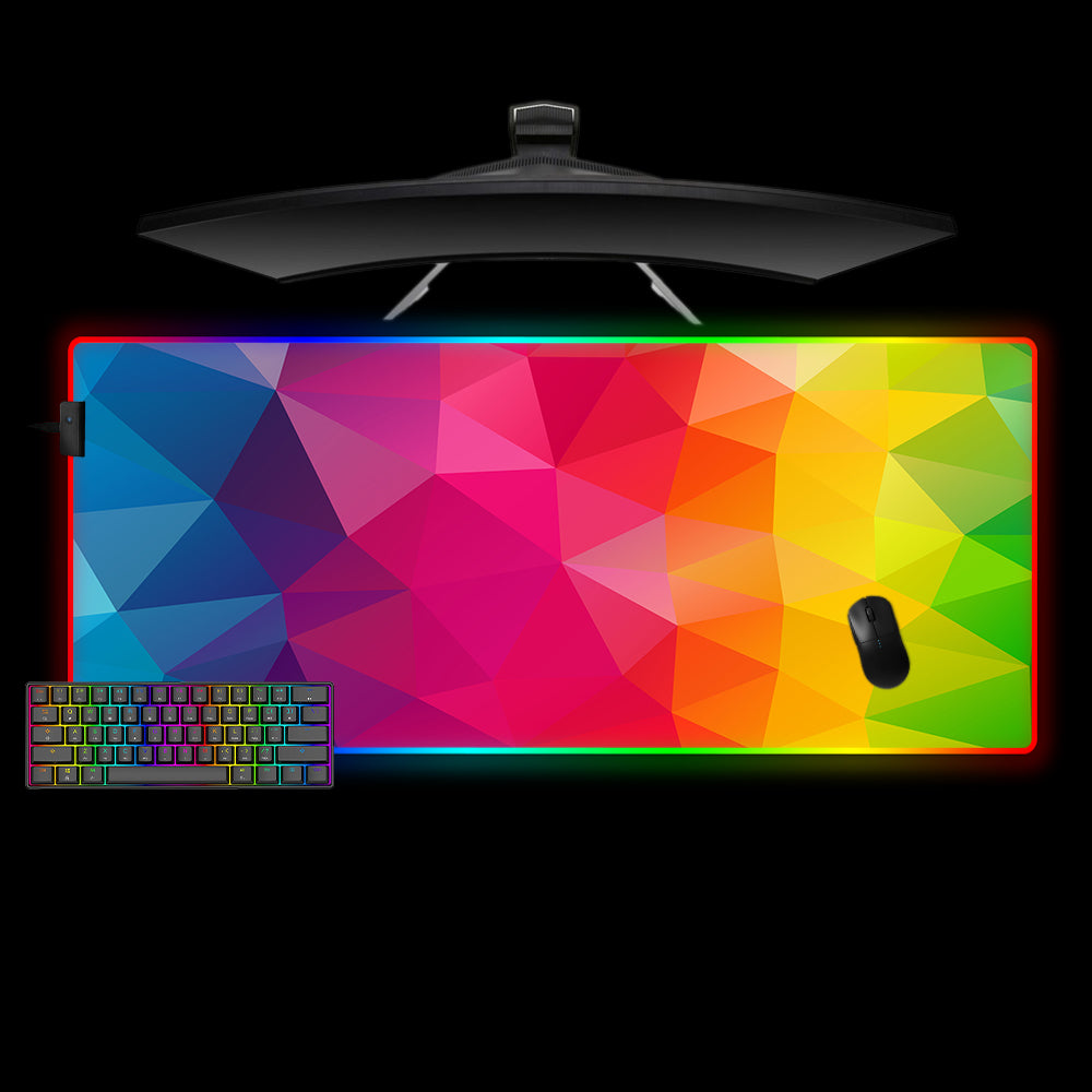 Allleftout Multicolor Geometric Shapes Design M-Xxl Size Rgb Gaming Mouse Pad, Computer Desk Mat