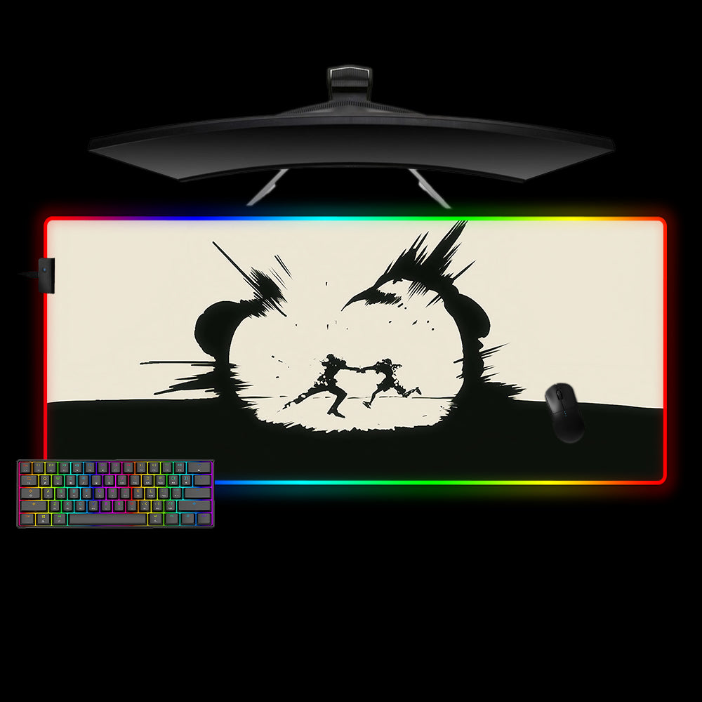 Allleftout One Piece Punch Design M-Xxl Size Rgb Gaming Mouse Pad, Computer Desk Mat