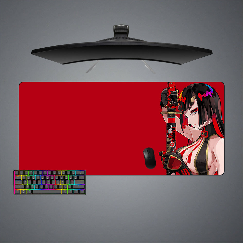 Allleftout Cyber Samurai Girl Design M-Xxl Size Gaming Mouse Pad, Computer Desk Mat
