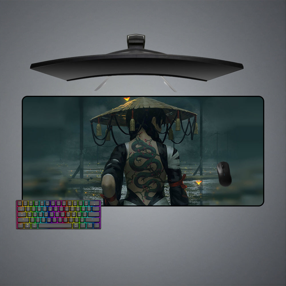 Allleftout Dragon Tattoo Girl Design M-Xxl Size Gaming Mouse Pad, Computer Desk Mat