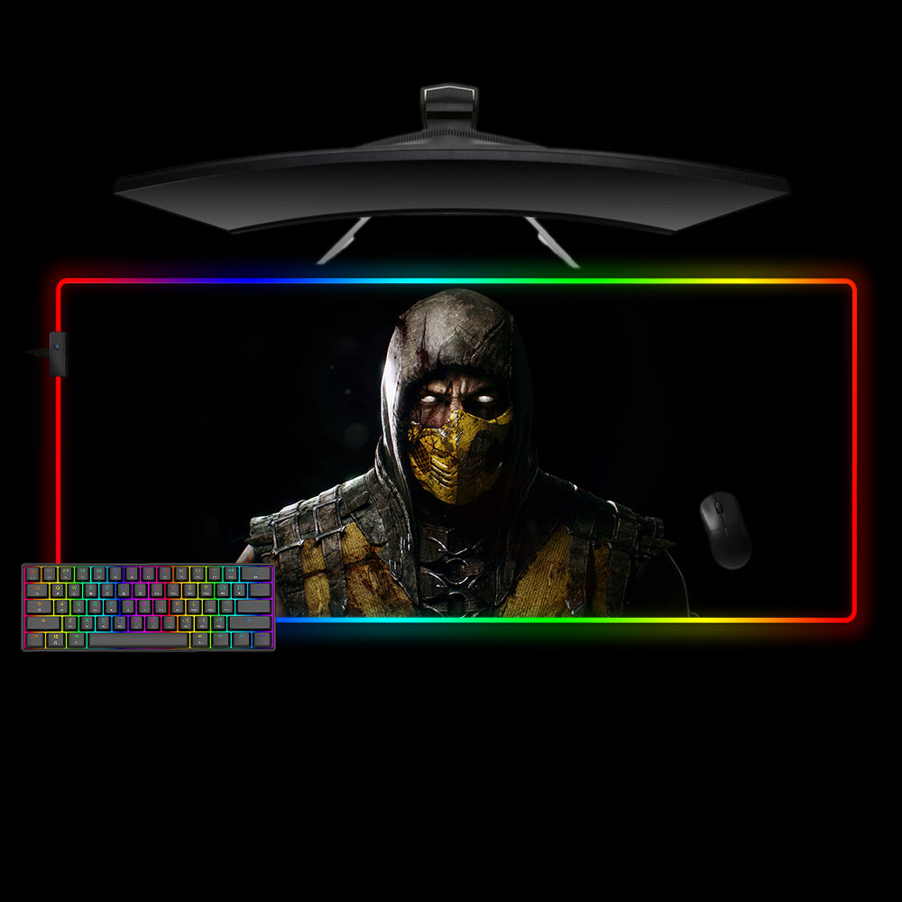 Allleftout Scorpion Damage Design M-Xxl Size Rgb Gaming Mouse Pad, Computer Desk Mat