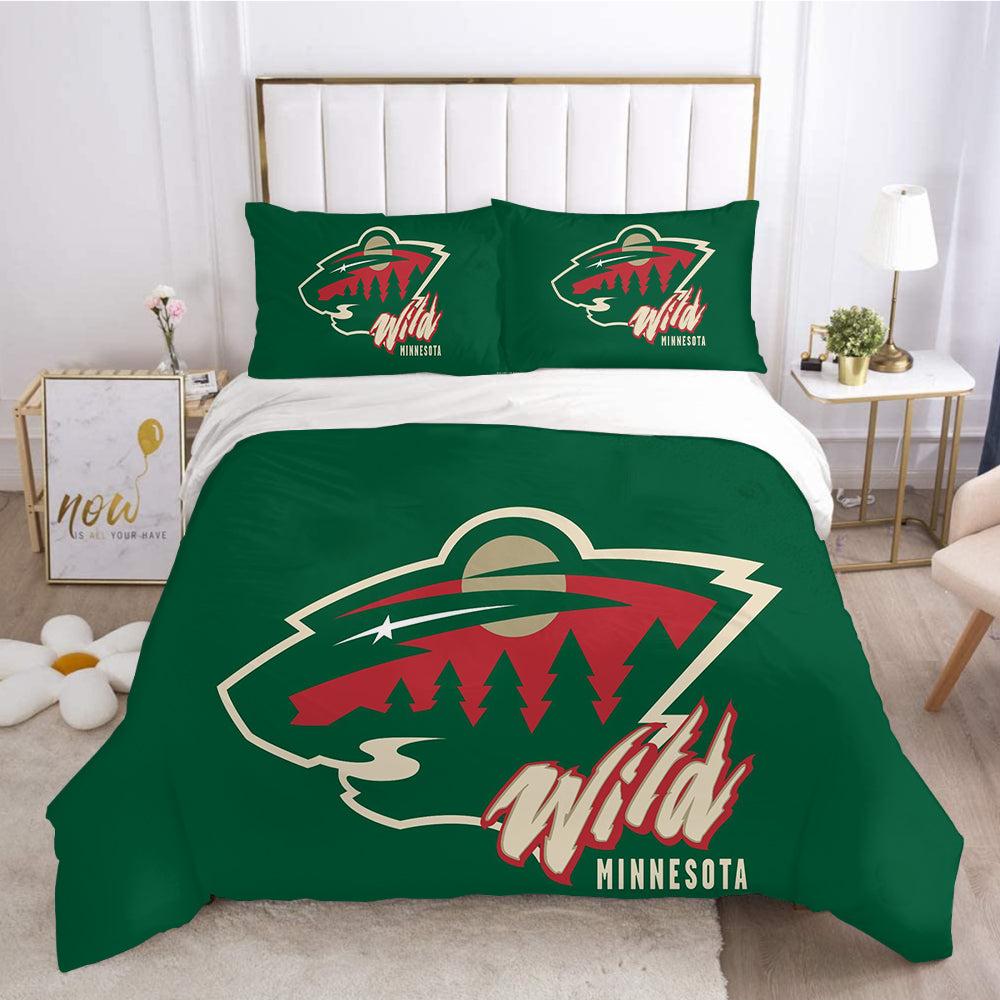 Minnesota Wild Hockey League 3D Printed Duvet Cover Quilt Cover Pillowcase Bedding Set Home Decor