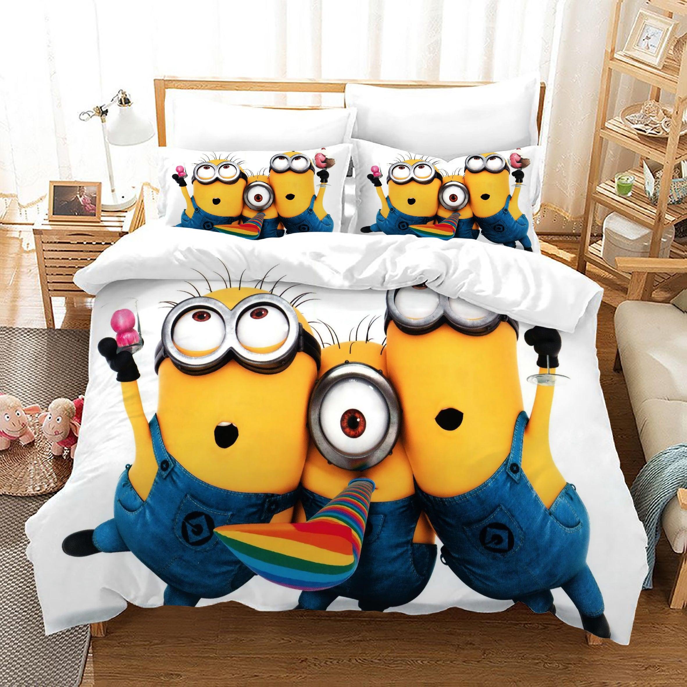 Despicable Me Minions #41 Duvet Cover Quilt Cover Pillowcase Bedding Set Home Decor