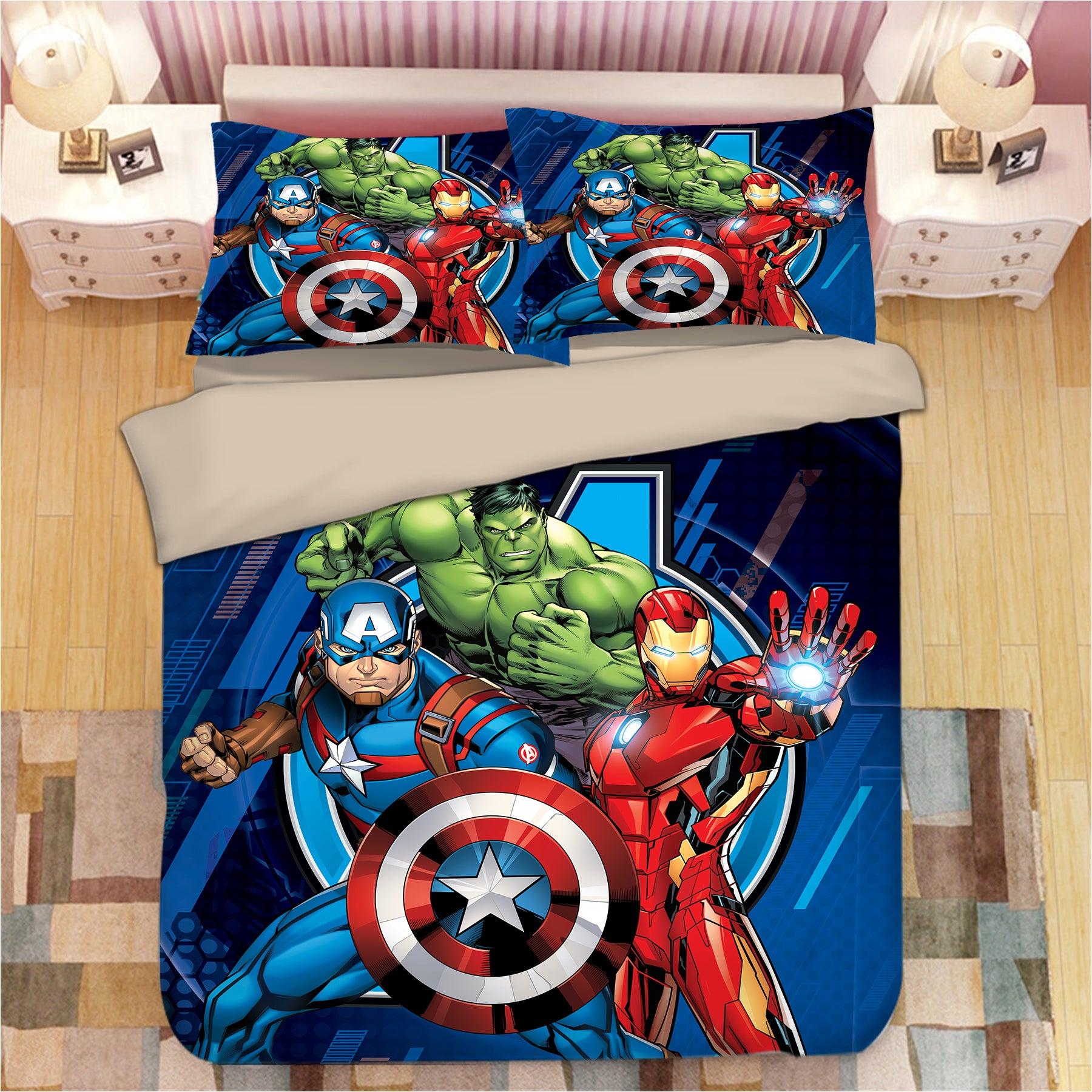 Avengers Captain America Hulk Iron Man Thor #3 Duvet Cover Quilt Cover Pillowcase Bedding Set Home Decor
