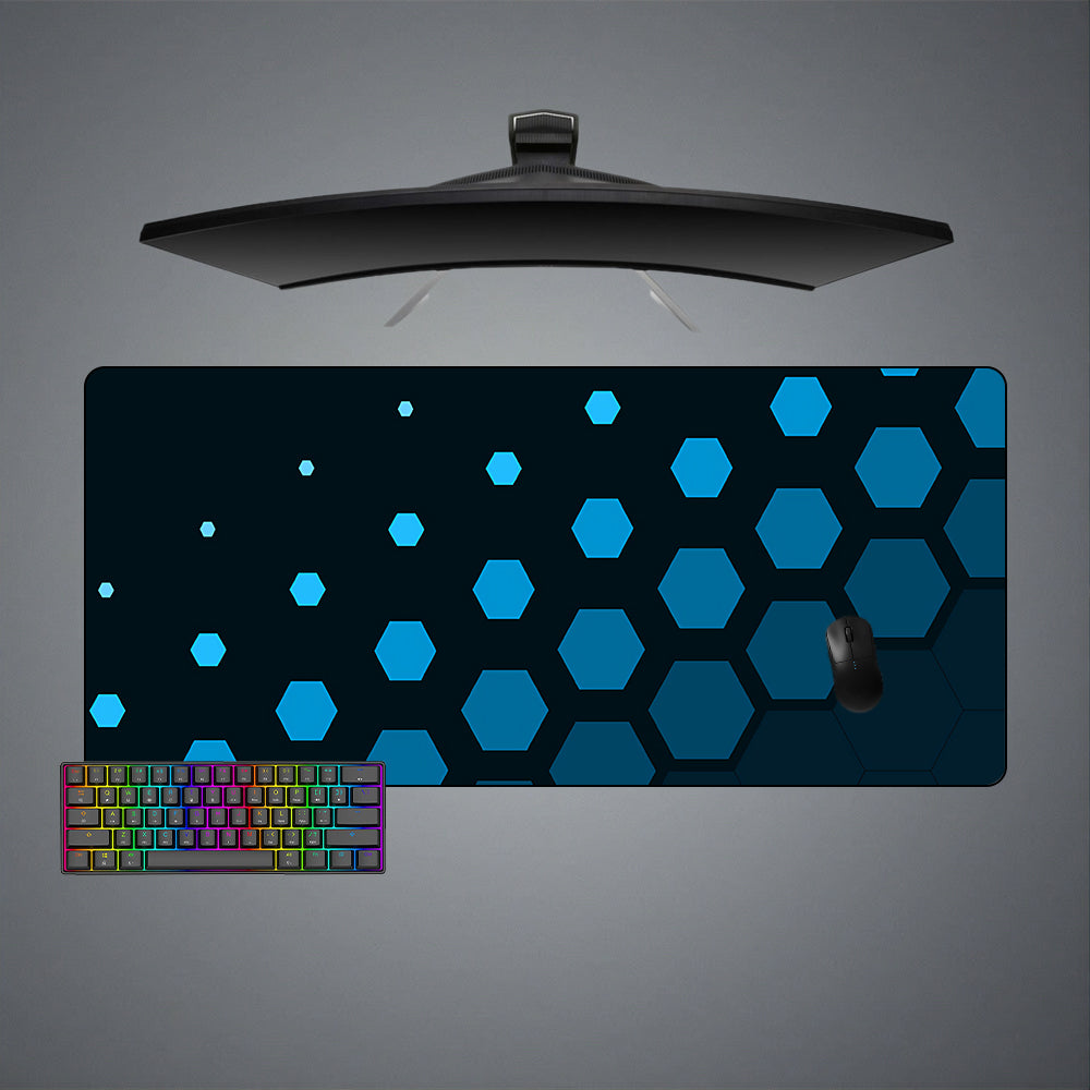 Allleftout Blue Hex Spots Design M-Xxl Size Gaming Mouse Pad, Computer Desk Mat