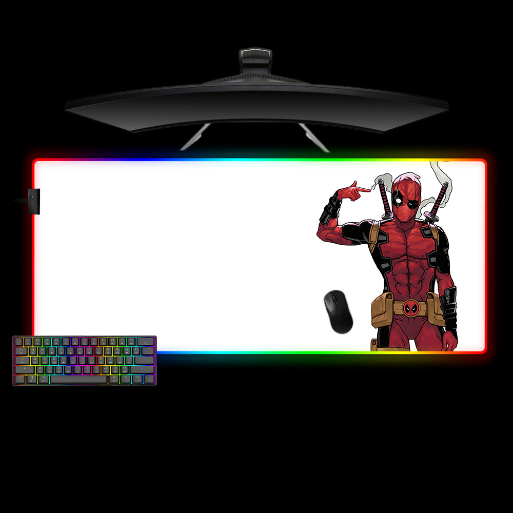 Allleftout Deadpool Shot Design M-Xxl Size Rgb Gaming Mouse Pad, Computer Desk Mat