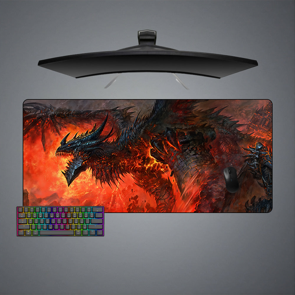 Allleftout Deathwing Flames Design M-Xxl Size Gaming Mouse Pad, Computer Desk Mat
