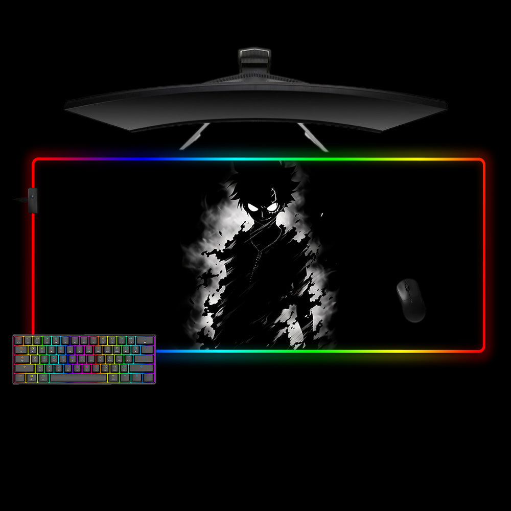 Allleftout Monkey D Luffy Shadow Design M-Xxl Size Rgb Gaming Mouse Pad, Computer Desk Mat