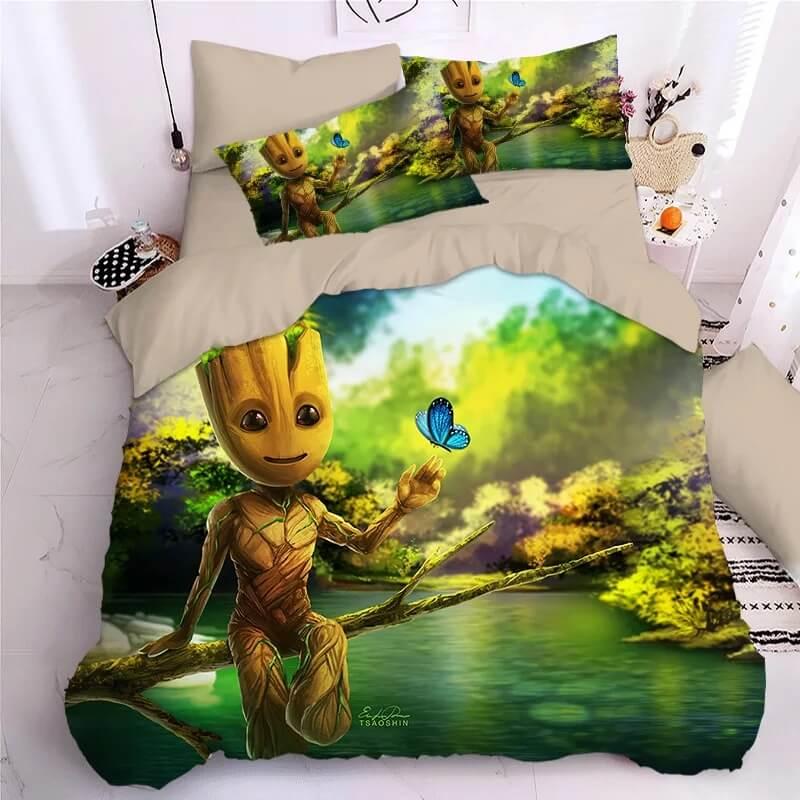 Guardians of the Galaxy Groot Star Lord Rocket #3 Duvet Cover Quilt Cover Pillowcase Bedding Set