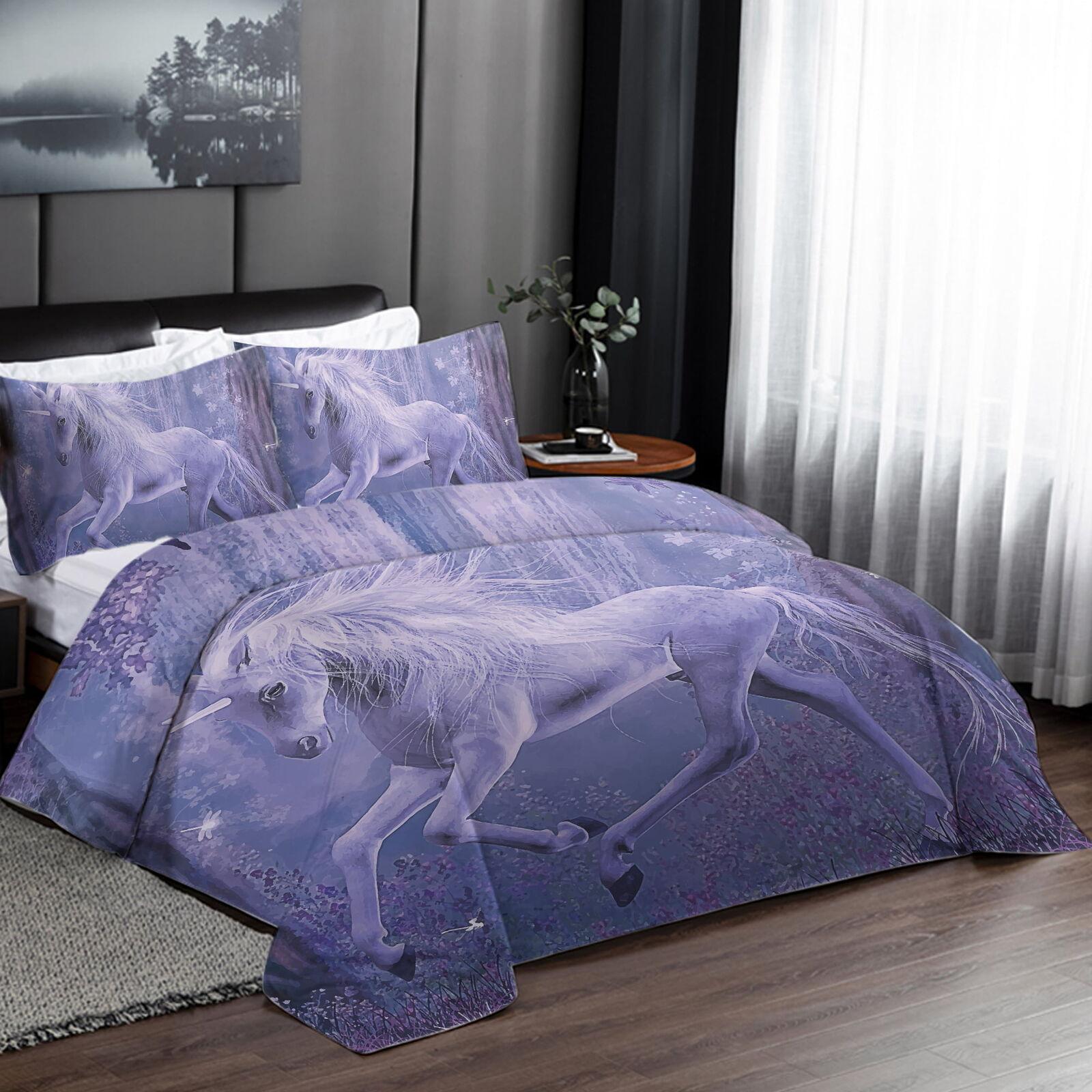 Ultra Soft Duvet Cover Set for Comforter Unicorn Horse 3Pcs Bedding Set Kid Teen