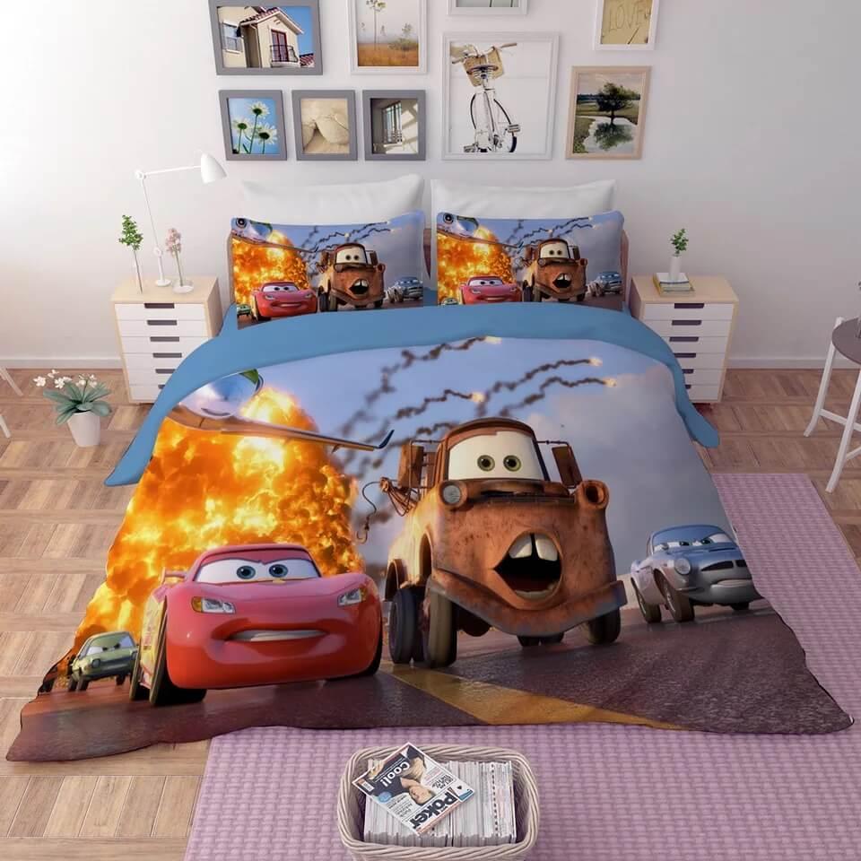 Movie Cars Lightning McQueen #4 Duvet Cover Quilt Cover Pillowcase Bedding Set