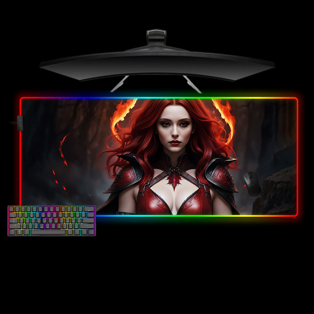 Allleftout Scarlet Princess Design M-Xxl Size Rgb Gaming Mouse Pad, Computer Desk Mat