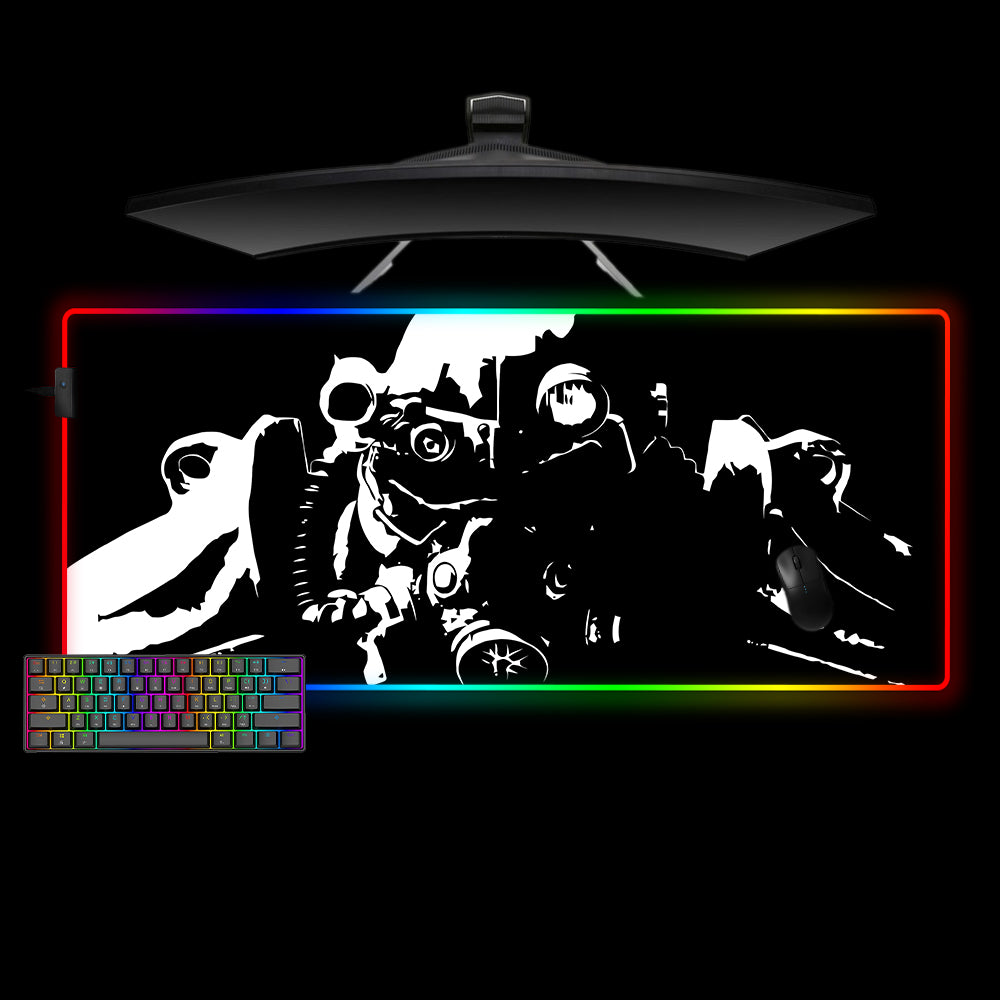 Allleftout Fallout Power Armor Design M-Xxl Size Rgb Gaming Mouse Pad, Computer Desk Mat