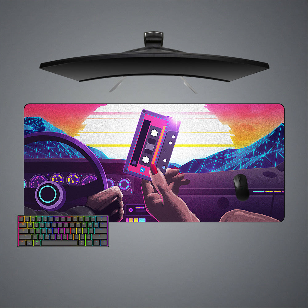 Allleftout Retro Wave Tape Design M-Xxl Size Gaming Mouse Pad, Computer Desk Mat