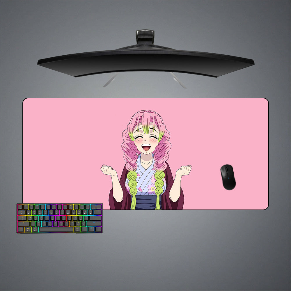 Allleftout Mitsuri Kanroji Happy Design M-Xxl Size Gaming Mouse Pad, Computer Desk Mat