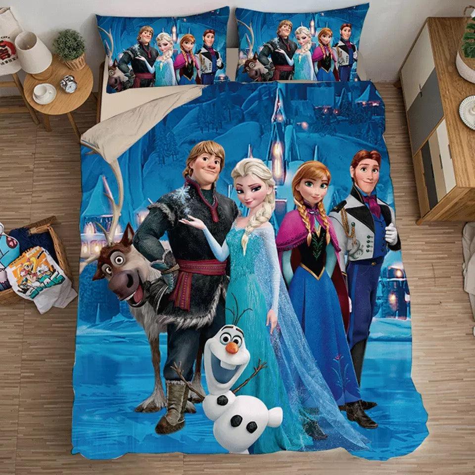 Frozen Anna Elsa Princess #10 Duvet Cover Quilt Cover Pillowcase Bedding Set Home Bedroom Decor