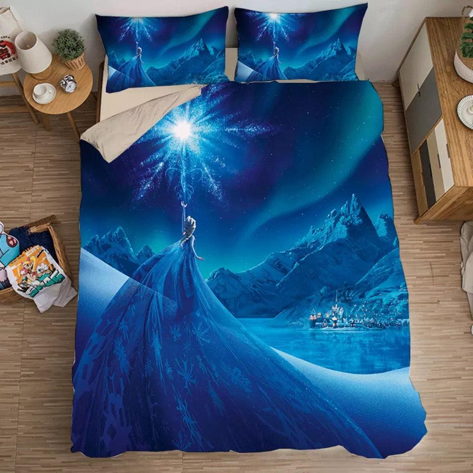 Frozen Anna Elsa Princess #15 Duvet Cover Quilt Cover Pillowcase Bedding Set Home Bedroom Decor