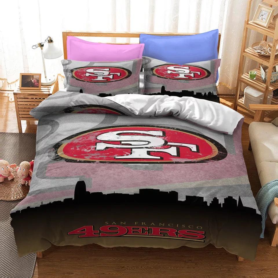 San Francisco 49ers Team NFL Duvet Cover Quilt Cover Pillowcase Bedding Set Home Bedroom Decor