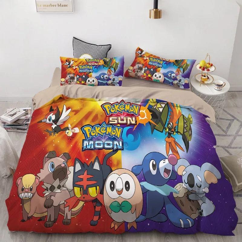 Pokemon Pikachu #37 Duvet Cover Quilt Cover Pillowcase Bedding Set Home Bedroom Decor