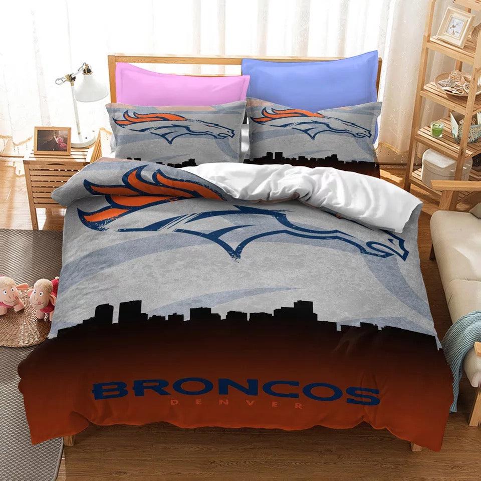 Denver Broncos Team NFL Duvet Cover Quilt Cover Pillowcase Bedding Set Home Bedroom Decor