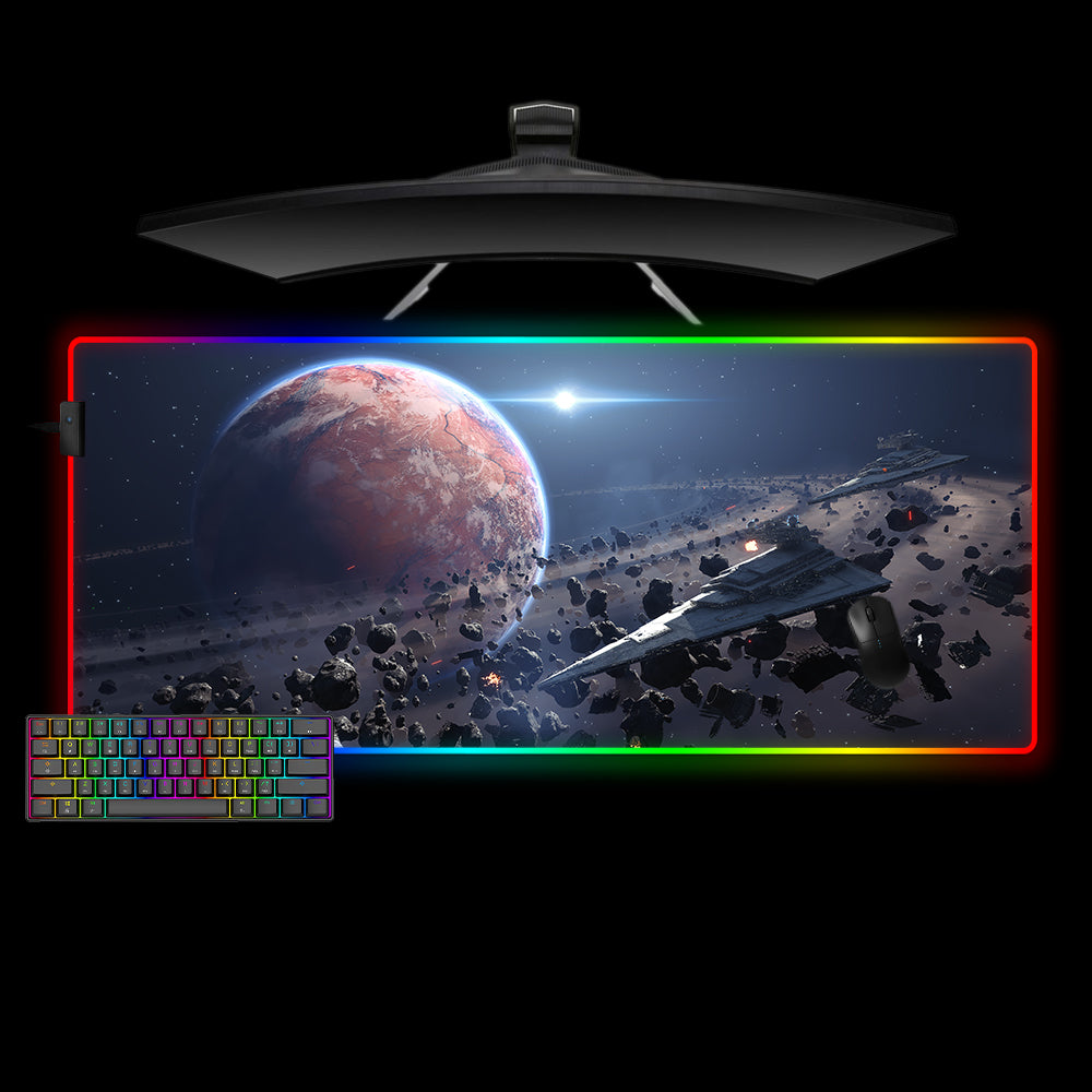 Allleftout Star Wars Planet Design M-Xxl Size Rgb Gaming Mouse Pad, Computer Desk Mat
