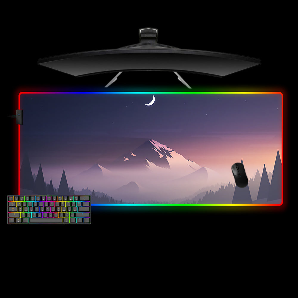 Allleftout Mountains Minimalist Art Design M-Xxl Size Rgb Gaming Mouse Pad, Computer Desk Mat