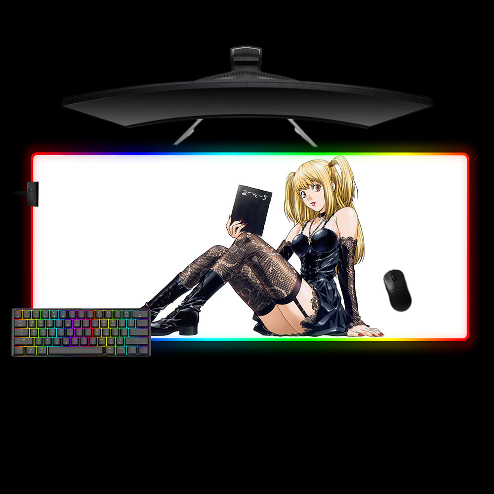 Allleftout Misa Amane Design M-Xxl Size Rgb Gaming Mouse Pad, Computer Desk Mat