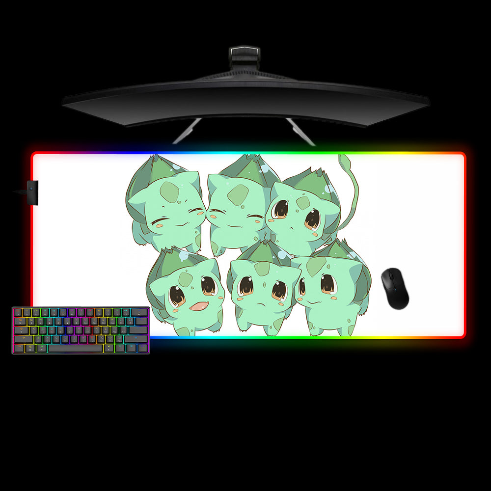 Allleftout Cute Balbasaurs Design M-Xxl Size Rgb Gaming Mouse Pad, Computer Desk Mat