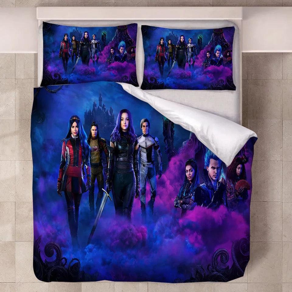 Descendants Mal Carlos Evie Jay #3 Duvet Cover Quilt Cover Pillowcase Bedding Set Home Decor