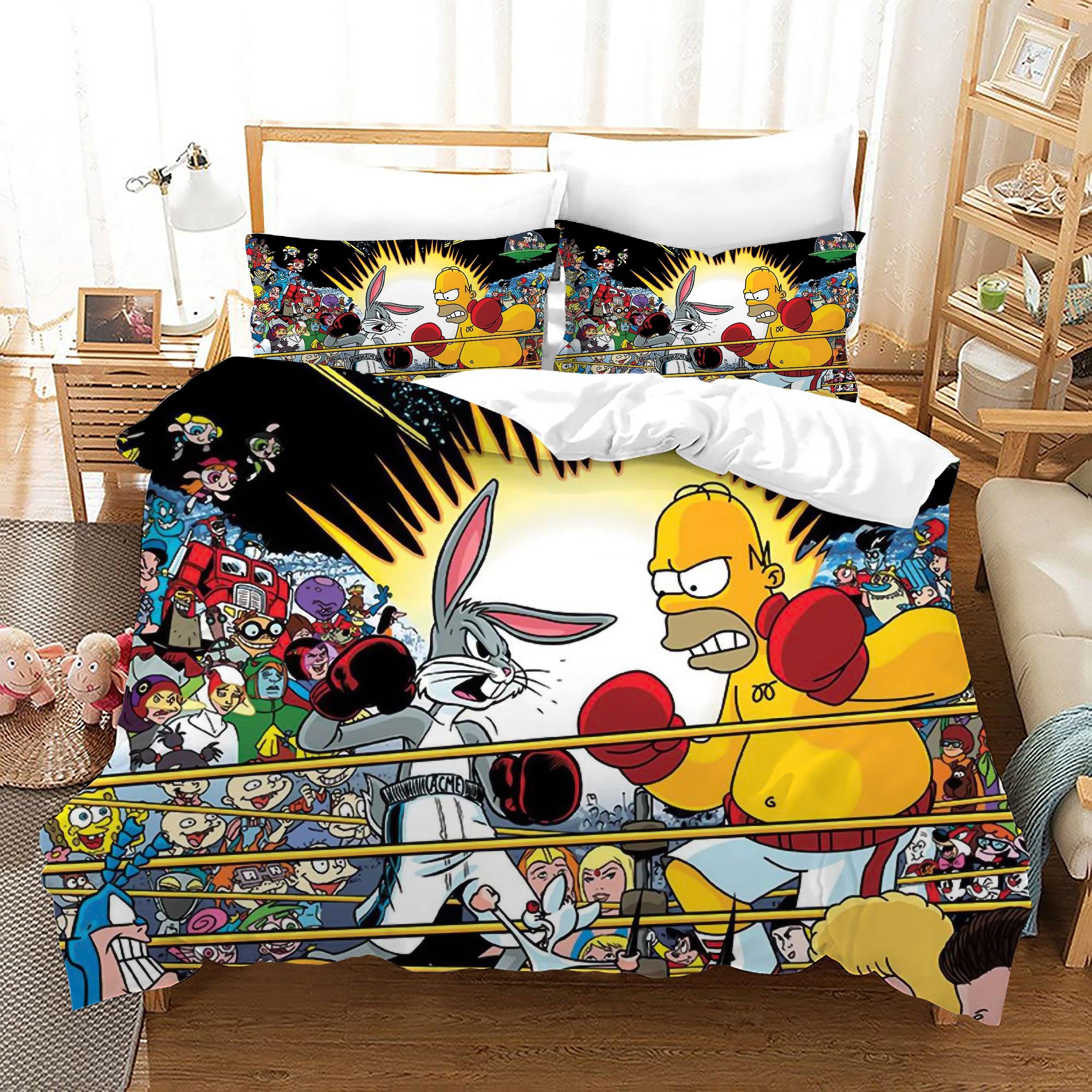 Looney Tunes Bugs Bunny #23 Duvet Cover Quilt Cover Pillowcase Bedding Set Home Bedroom Decor