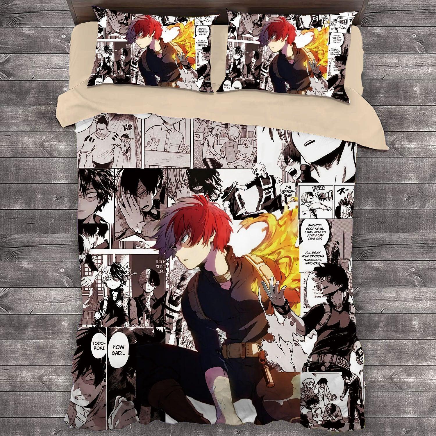 Comic My Hero Academia Todoroki Shoto #1 Duvet Cover Quilt Cover Pillowcase Bedding Set Home Decor