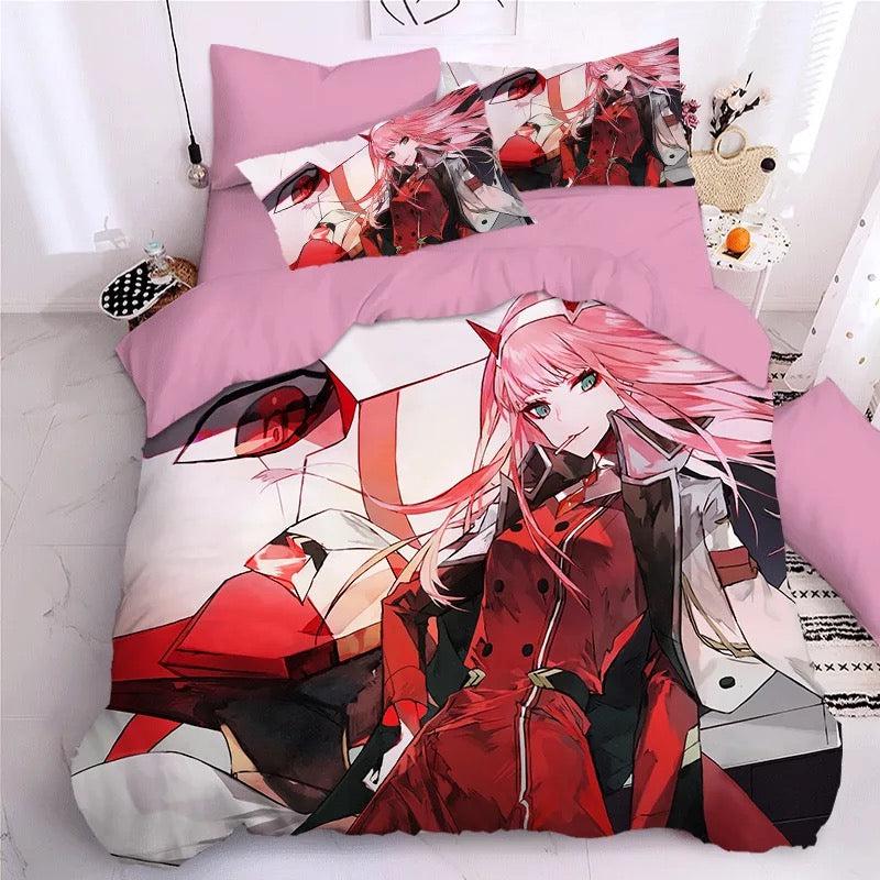 DARLING in the FRANXX HIRO ZERO TWO ICHIGO #21 Duvet Cover Quilt Cover Pillowcase Bedding Set Home Decor
